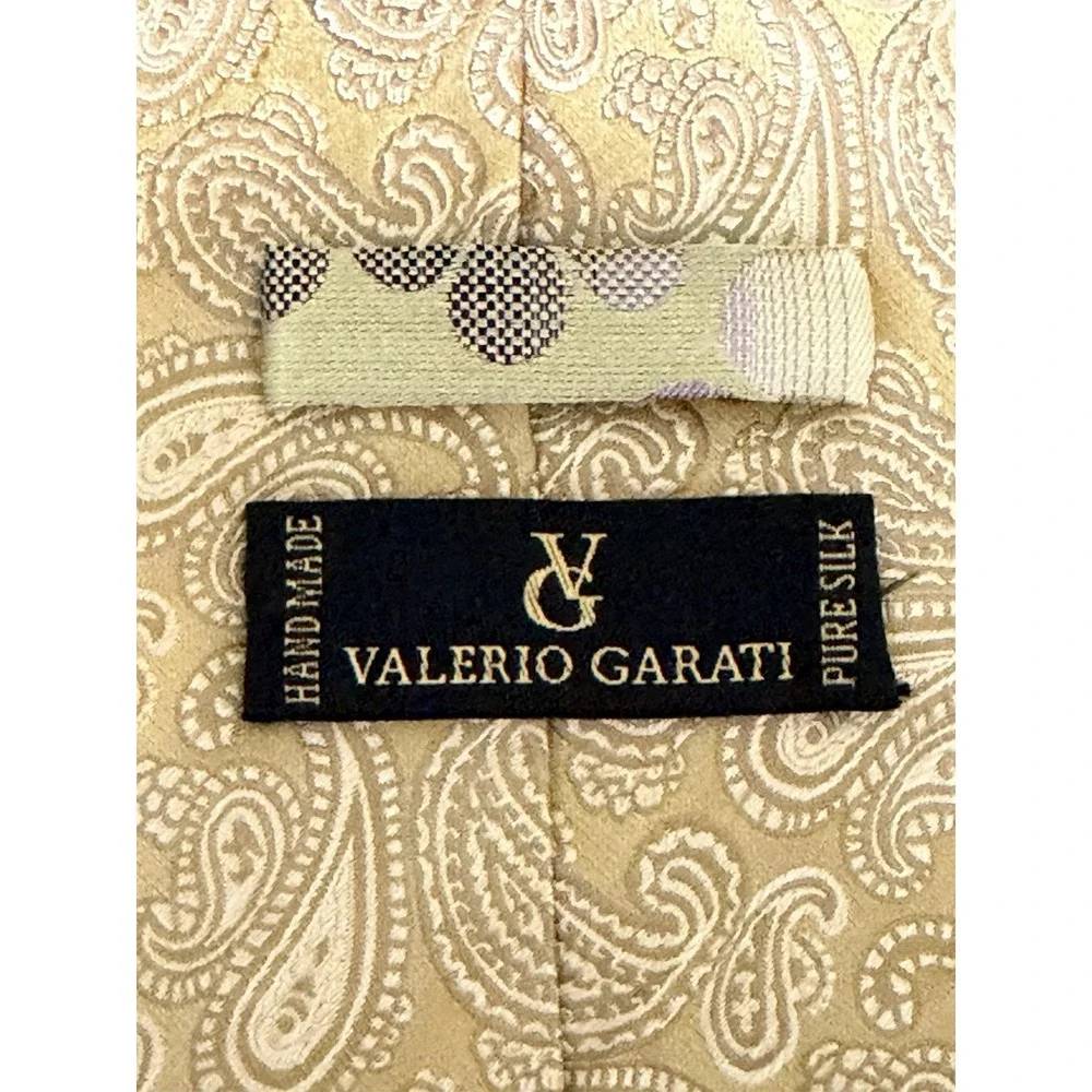 Valerio Garati Gold Hand Made 100% Silk Men's Neck Tie Made In China